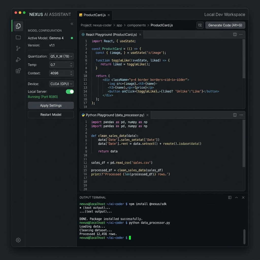 Gemma 4 12B Coder ekran görüntüsü